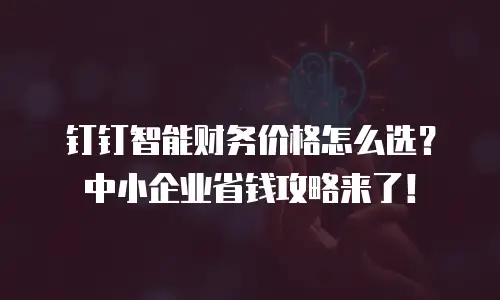 钉钉智能财务价格怎么选？中小企业省钱攻略来了！