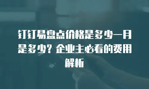钉钉易盘点价格是多少一月是多少？企业主必看的费用解析