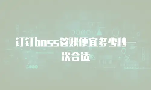 钉钉boss管账便宜多少秒一次合适