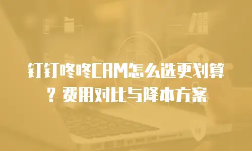 钉钉咚咚CRM怎么选更划算？费用对比与降本方案