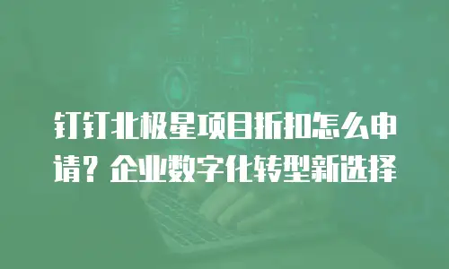 钉钉北极星项目折扣怎么申请？企业数字化转型新选择