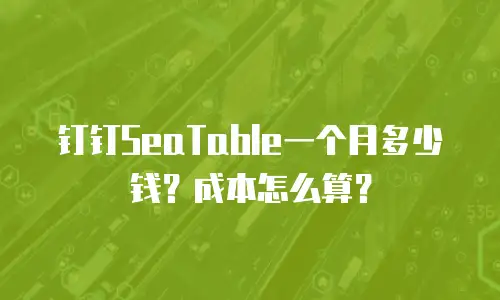 钉钉SeaTable一个月多少钱？成本怎么算？