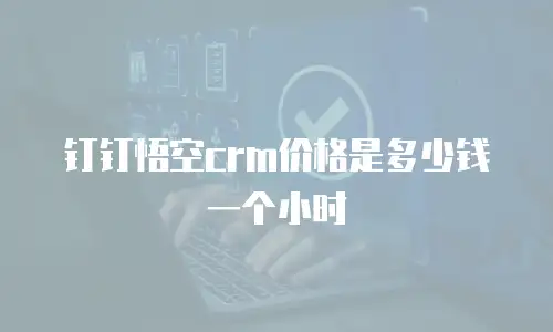 钉钉悟空crm价格是多少钱一个小时