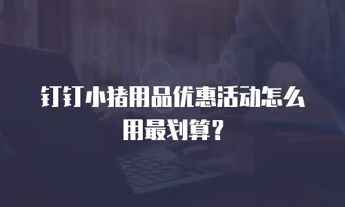 钉钉小猪用品优惠活动怎么用最划算？