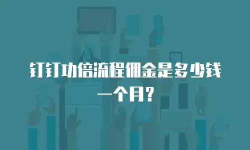 钉钉功倍流程佣金是多少钱一个月？