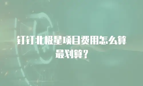 钉钉北极星项目费用怎么算最划算？