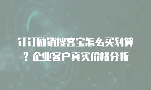 钉钉励销搜客宝怎么买划算？企业客户真实价格分析