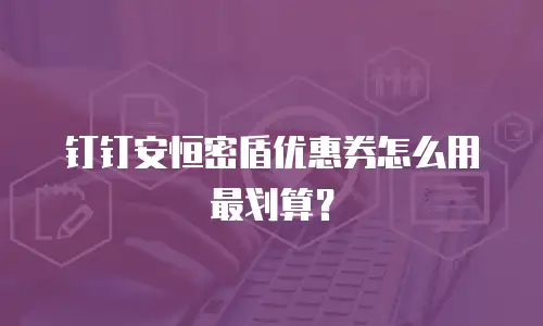 钉钉安恒密盾优惠券怎么用最划算？