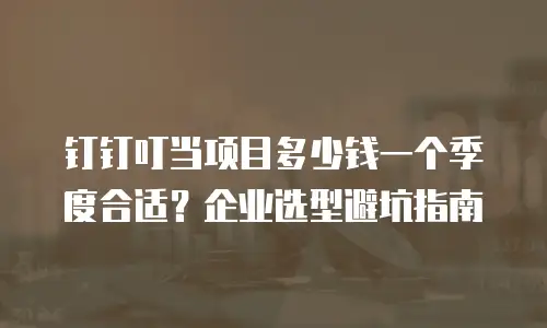 钉钉叮当项目多少钱一个季度合适？企业选型避坑指南