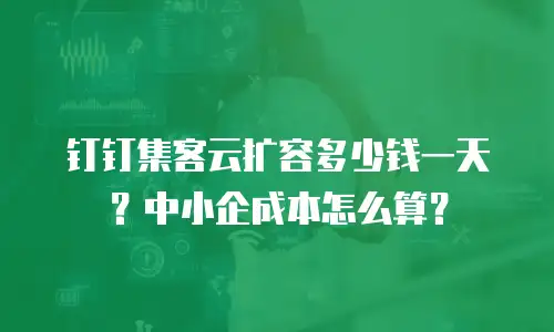 钉钉集客云扩容多少钱一天？中小企成本怎么算？