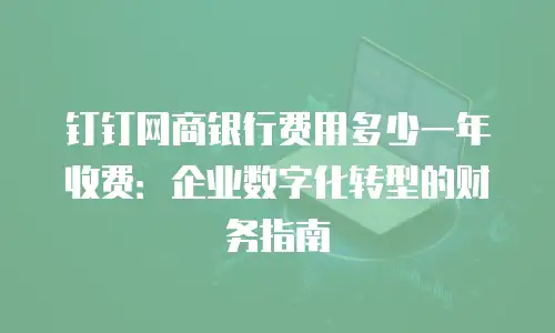 钉钉网商银行费用多少一年收费：企业数字化转型的财务指南