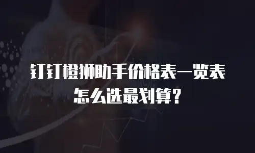 钉钉橙狮助手价格表一览表怎么选最划算？