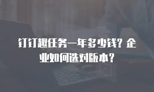 钉钉趣任务一年多少钱？企业如何选对版本？