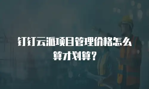 钉钉云派项目管理价格怎么算才划算？