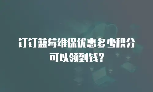 钉钉蓝莓维保优惠多少积分可以领到钱？