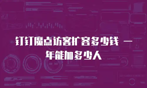 钉钉魔点访客扩容多少钱 一年能加多少人
