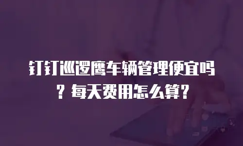 钉钉巡逻鹰车辆管理便宜吗？每天费用怎么算？