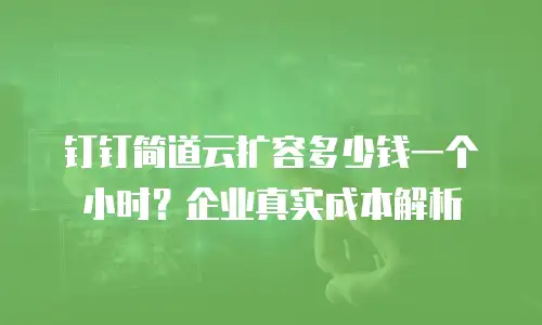 钉钉简道云扩容多少钱一个小时？企业真实成本解析