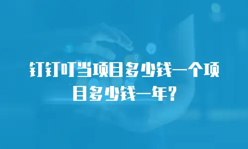 钉钉叮当项目多少钱一个项目多少钱一年？