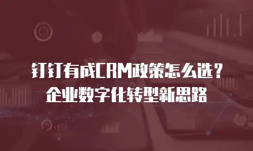 钉钉有成CRM政策怎么选？企业数字化转型新思路