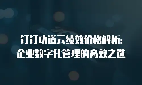 钉钉功道云绩效价格解析：企业数字化管理的高效之选