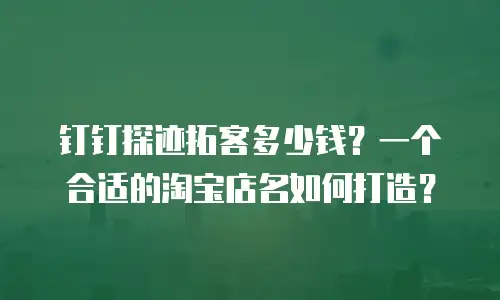 钉钉探迹拓客多少钱？一个合适的淘宝店名如何打造？