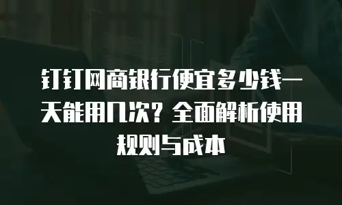 钉钉网商银行便宜多少钱一天能用几次？全面解析使用规则与成本