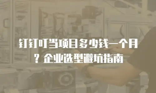 钉钉叮当项目多少钱一个月？企业选型避坑指南