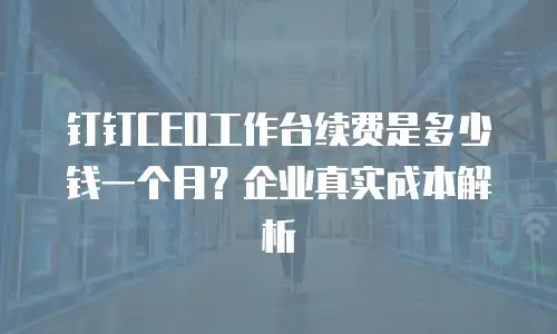 钉钉CEO工作台续费是多少钱一个月？企业真实成本解析