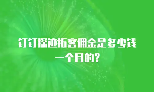 钉钉探迹拓客佣金是多少钱一个月的？