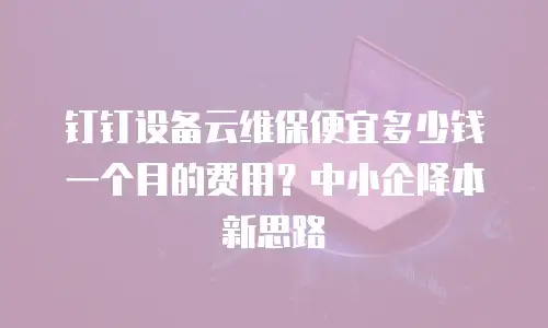 钉钉设备云维保便宜多少钱一个月的费用？中小企降本新思路