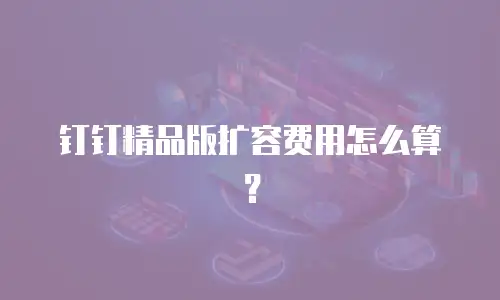 钉钉精品版扩容费用怎么算？