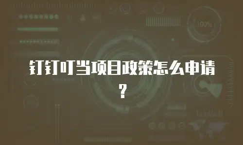 钉钉叮当项目政策怎么申请？