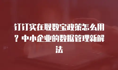 钉钉实在取数宝政策怎么用？中小企业的数据管理新解法