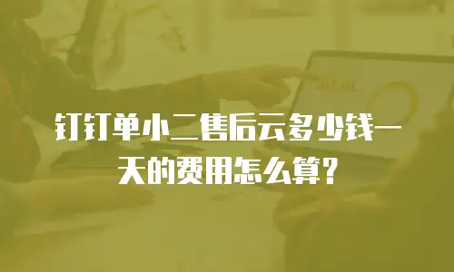 钉钉单小二售后云多少钱一天的费用怎么算？