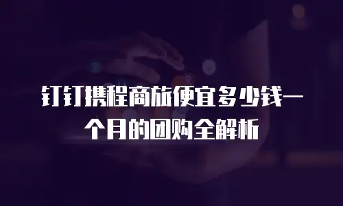 钉钉携程商旅便宜多少钱一个月的团购全解析