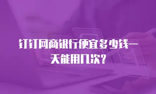 钉钉网商银行便宜多少钱一天能用几次？