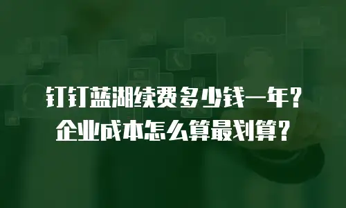 钉钉蓝湖续费多少钱一年？企业成本怎么算最划算？