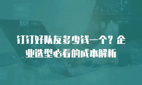 钉钉好队友多少钱一个？企业选型必看的成本解析