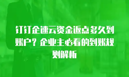 钉钉企速云资金返点多久到账户？企业主必看的到账规则解析