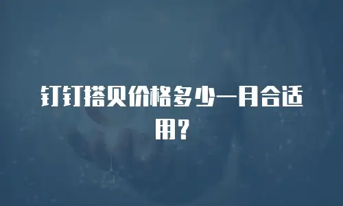 钉钉搭贝价格多少一月合适用？