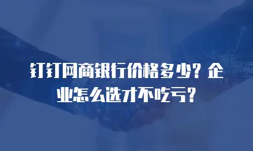 钉钉网商银行价格多少？企业怎么选才不吃亏？