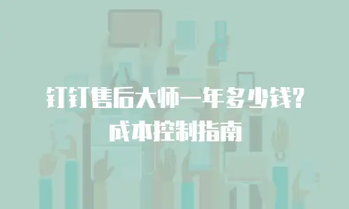 钉钉售后大师一年多少钱？成本控制指南