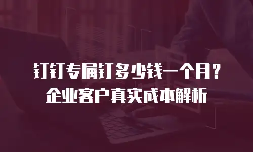 钉钉专属钉多少钱一个月？企业客户真实成本解析