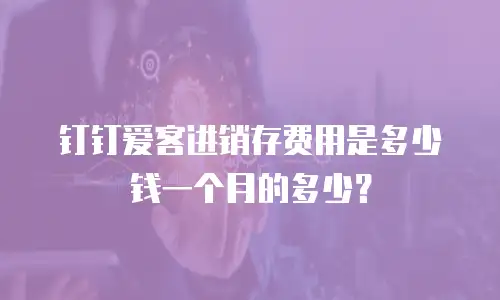钉钉爱客进销存费用是多少钱一个月的多少？