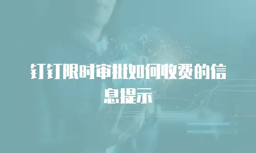 钉钉限时审批如何收费的信息提示