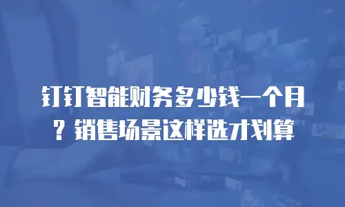 钉钉智能财务多少钱一个月？销售场景这样选才划算