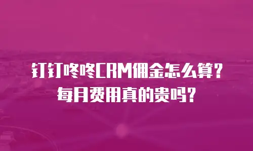 钉钉咚咚CRM佣金怎么算？每月费用真的贵吗？