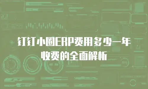 钉钉小圈ERP费用多少一年收费的全面解析