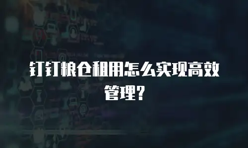 钉钉粮仓租用怎么实现高效管理？